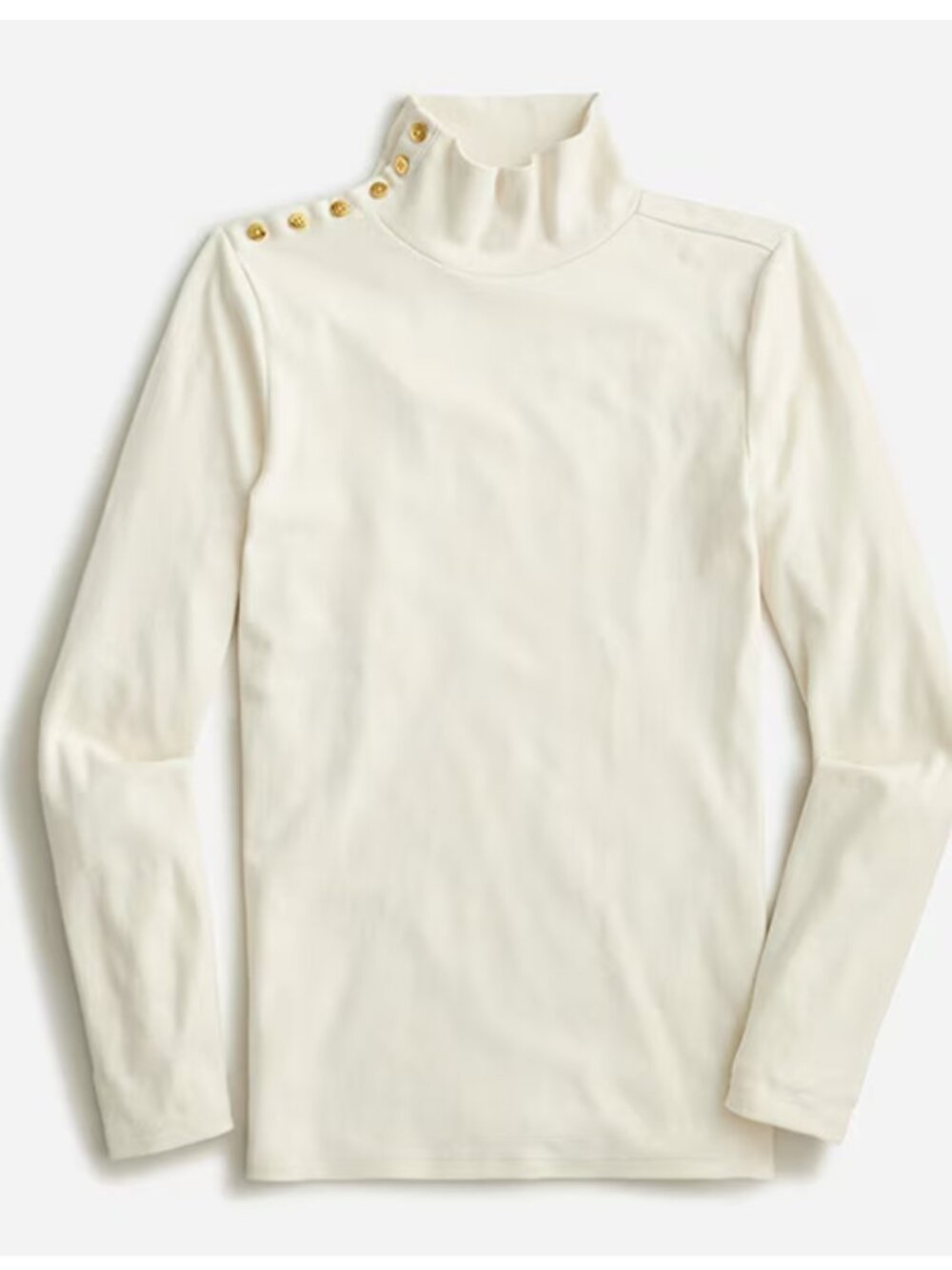 J.Crew Ivory Cotton Button-Collar Turtleneck Top - Size XXL - NWT